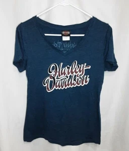 Harley Davidson Horny Toad, Temple, Texas V- Neck Women's Size Medium - D22 - Picture 1 of 4