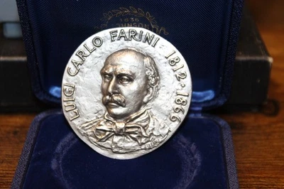 Silver 800 Medal Medaglia Luigi Carlo Farini, Medico, Politico, Russi, Ravenna - Image 1 of 4