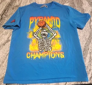 BLACK PYRAMID SHIRT HERREN XL BASKETBALL SKULL BREEZY CHRIS BROWN TEAL STREETWEAR - Bild 1 von 8