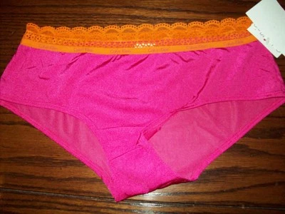 NUEVO CON ETIQUETAS CALVIN KLEIN BRAGAS HIPSTER DE ENCAJE Y BRILLO NYLON SPDX FUCSIA D3379 9CT S Foto 1 de 2