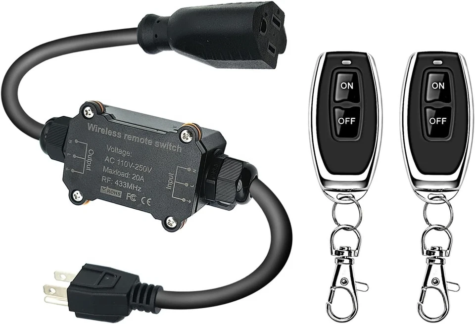 AC110V Waterproof Remote Control Power Switch with 164ft Long Range,AC110V/120V/ - Image 1 of 4