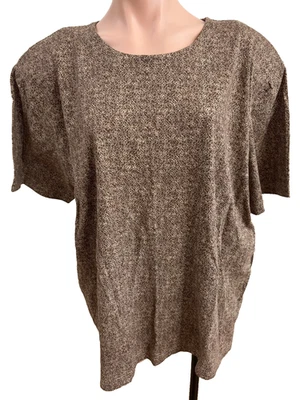 Camiseta Liz Claiborne Elisabeth marrón tribal acolchada 3X talla 3 para mujer NUEVA $46 Foto 1 de 4