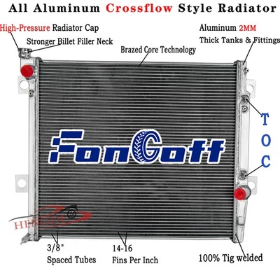 3 Row Aluminum Radiator For 2003-2009 Toyota 4Runner Lexus GX470 SR5 4.7L Gas AT Foto 1 de 4