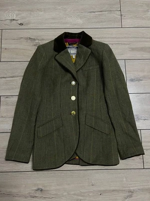 Mujer JOULES Chaqueta de Tweed Lana Desfile Blazer Hacking Herringbone Country talla S Foto 1 de 4