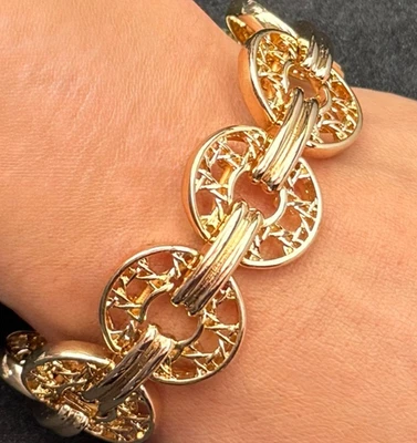 Anne Klein 金色格子编织戒指弹力手链(Filigree, Disk, Link) — 第 1/4 张图片