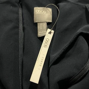 ASOS Dress Woman’s Sz 14 US 18 UK Navy Polyester Elastic Stretch NWT Zip up - Picture 1 of 5