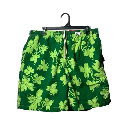 NWT IZOD PFX Swim Shorts Mens XL Green Floral Board Trunks Tropical Beach NEW - Image 1 of 4