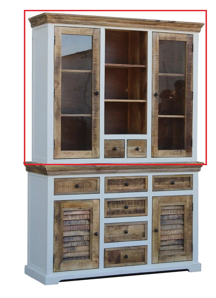 Aufsatz Buffet Buffetschrank Massivholz Mango weiß natur *TOP* - Bild 1 von 1