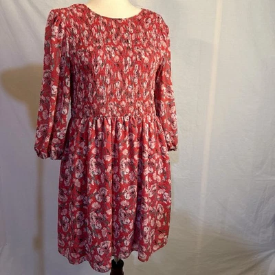Vestido Eliane Rose Para Mujer XL Rosa Floral Manga Abullonada Corpiño Calado Cottagecore Foto 1 de 4