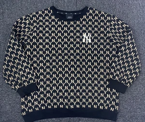 MLB Korea New York NY Yankees Monogram Jumper Sweatshirt Size L Large Baseball - Picture 1 of 13