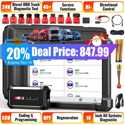 X7 HD 24V 12V Diesel Heavy Duty Truck Scanner ECU Coding All System DPF Regen - image 1 of 4