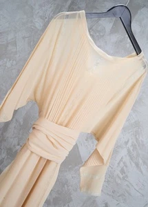 CHLOE 1970s Karl Lagerfeld Era Ivory Silk and Lace Bohemian Dress - Picture 1 of 5