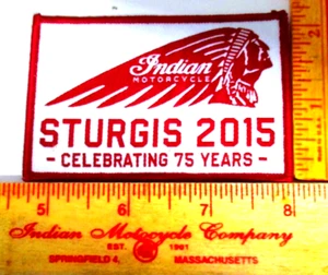 2015 Sturgis parche Indian Motorcycle 75th Rally recuerdo motociclista chaleco coleccionable - Imagen 1 de 2