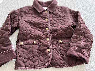 Gymboree Girls Purple Quilted Heart Print Jacket Coat Size Small  Corduroy Trim - Image 1 of 4