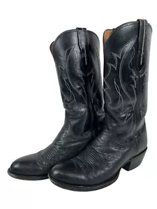 Schwarze Lucchese Straußenstiefel M1601 Herren Größe 8 D - Bild 1 von 15