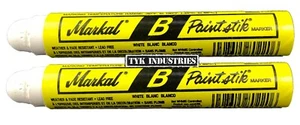 Two Markal B White Tire Chalk Paint Stick Crayon Surface Markers Graffiti Art - Picture 1 of 3