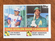 1984 Topps #134 1983 Stolen Base Leaders- T. Raines/R. Henderson-HOF-Free Ship