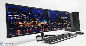 Dual Monitor 2x23" Windows 11 Home Office PC Bundle 8th Gen i5 DDR4 256 GB M.2 - Picture 1 of 13