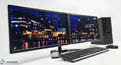 Dual Monitor 2x23" Windows 11 Home Office PC Bundle 9th Gen 512 GB SSD+4 TB HDD - Image 1 of 4