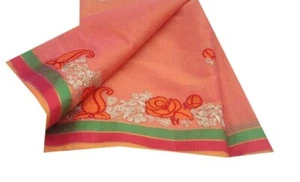 Sari Kota vintage cotone ricamato usato 5 iarde tessuto sari etnico artigianale 0038 - Foto 1 di 10