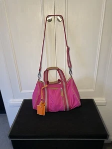 FOSSIL Key-Per Pink Canvas Shopper Tote Carry-On Duffle Satchel Style Bag - Bild 1 von 15
