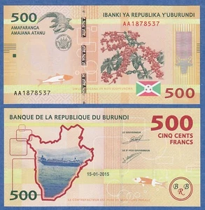 Burundi 500 Francs P 50 2015 UNC Prefix AA - Picture 1 of 1