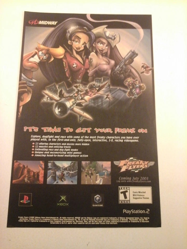 2002 Video Game Print Ad - FREAKY FLYERS - PS PS2 XBOX GAMECUBE MIDWAY - Image 1 of 1