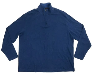 NWT Chaps Mock Neck Sweater Men's Blue Quarter Zip Pullover Size XXL - Picture 1 of 5