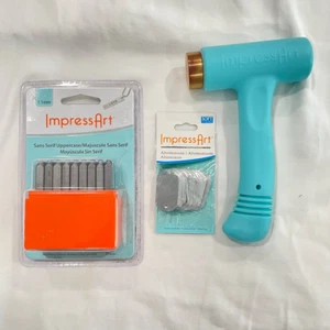 Hammer Art Bundle Soft Steel/w Aluminum Tags Sans Serif Letter Stamps - Picture 1 of 12