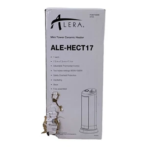 Alera Mini Tower Ceramic Heater 7.3" x 7.3" x 17.1", Black - Picture 1 of 11