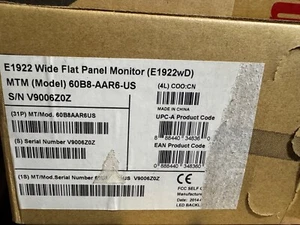 BRAND NEW!! Lenovo Thinkvision E1922wd 19" class SVGA Color Monitor Widescreen - Picture 1 of 4