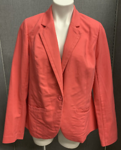 Lane Bryant Jacket Womens 14 Coral Pink Long Sleeve One Button Blazer