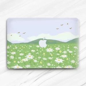 Green Field Daisy Flowers Landscape Hard Case For Macbook Air 13 Pro 16 13 14 15 - Picture 1 of 4