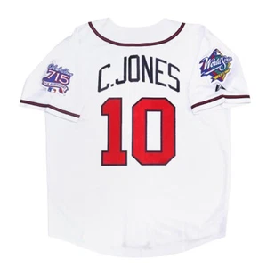 Chipper Jones Atlanta Braves 1999 World Series Home White Jersey Men's (S-3XL) - Picture 1 of 7