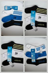 New Adidas 3 Pack Crew Socks  Sport Trainer Socks  Size  5 1/2 - 8 -- 8-11