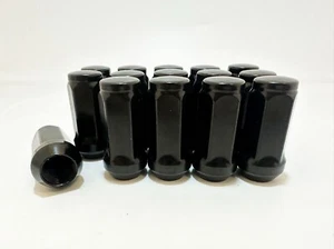 24pc 1.77" Black 9/16 Bulge Acorn Wheel Lug Nuts Fit Dodge Ram Durango Dakota - Picture 1 of 7