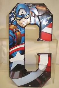 Marvel Avengers Captain America Superhero Initial "N" Letter Metal Sign 8" - Picture 1 of 5