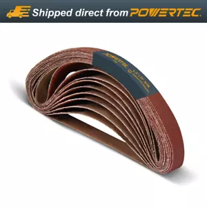 Correas de lijado POWERTEC 1/2 x 18 pulgadas, 20PK, 150 granos lijadora de banda de óxido de aluminio - Imagen 1 de 6