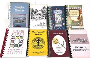 Lot of 8 Community / Church Cookbooks! Spiral Bound Local Regional Recipes - Picture 1 of 10
