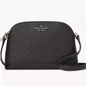 NEU MIT ETIKETT KATE SPADE NEW YORK TINSEL KLEINE KUPPEL SCHWARZ GLITZER HANDTASCHE CROSSBODY TASCHE - Bild 1 von 8