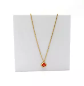 Kate Spade New York Everyday Necklace Gold Mini Enamel Pendent Geranium 16" NWT - Picture 1 of 7