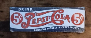 Pepsi Cola Rooney Porcelain 18 Inch  Sign Soda Pop Beverage Design NOS Sign - Picture 1 of 2