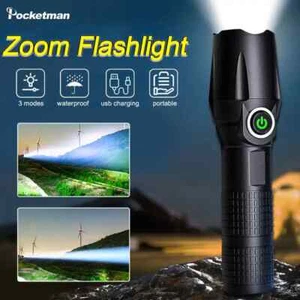Linternas recargables con zoom de largo alcance antorcha de luz de emergencia portátil para exteriores - Imagen 1 de 9