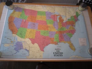 Mappa Vintage Stati Uniti ~ 48 x 33 Tela ~ Autoadesivo Sbucciabile 2009 - Foto 1 di 12