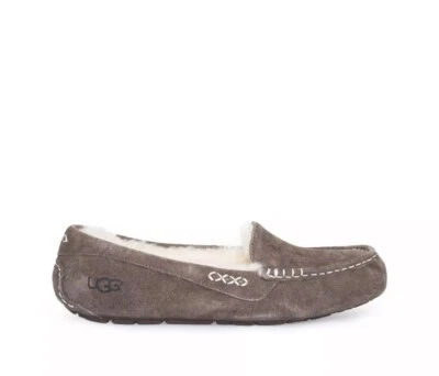 UGG ANSLEY CHOCOLATE GAMUZA PIEL DE OVEJA MOCASINES MUJER ZAPATILLAS TALLA US 6 NUEVO Foto 1 de 4