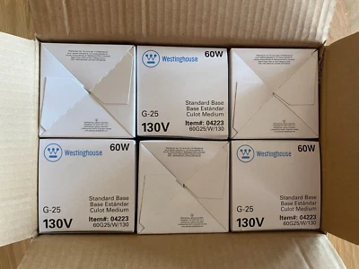 (6) Westinghouse 60W/G25/130V standard base - Image 1 of 4