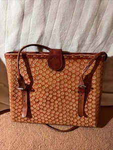 Women's Shoulder Bag Handmade Embossed Floral Purse Large Brown Leather Tote - Picture 1 of 12