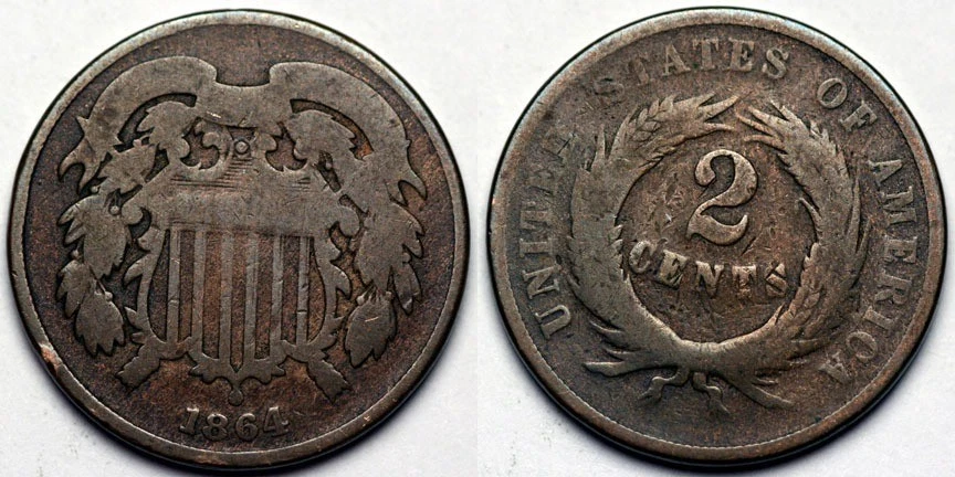 1864  Two Cent Piece - Image 1 of 1