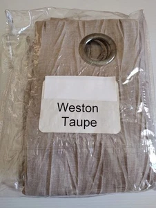 Weston window curtain panel grommets Taupe 2 pack 50x78  Lightweight Textured - Picture 1 of 4
