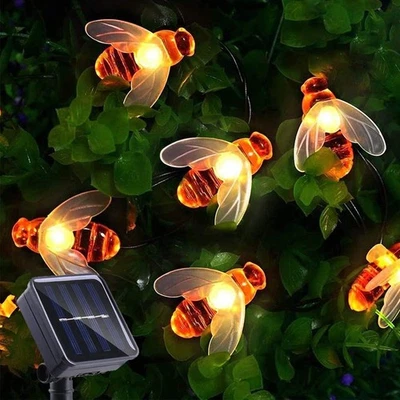 Luces solares abejas 30LED 8 modos impermeables para jardín hogar fiesta navidad Foto 1 de 4
